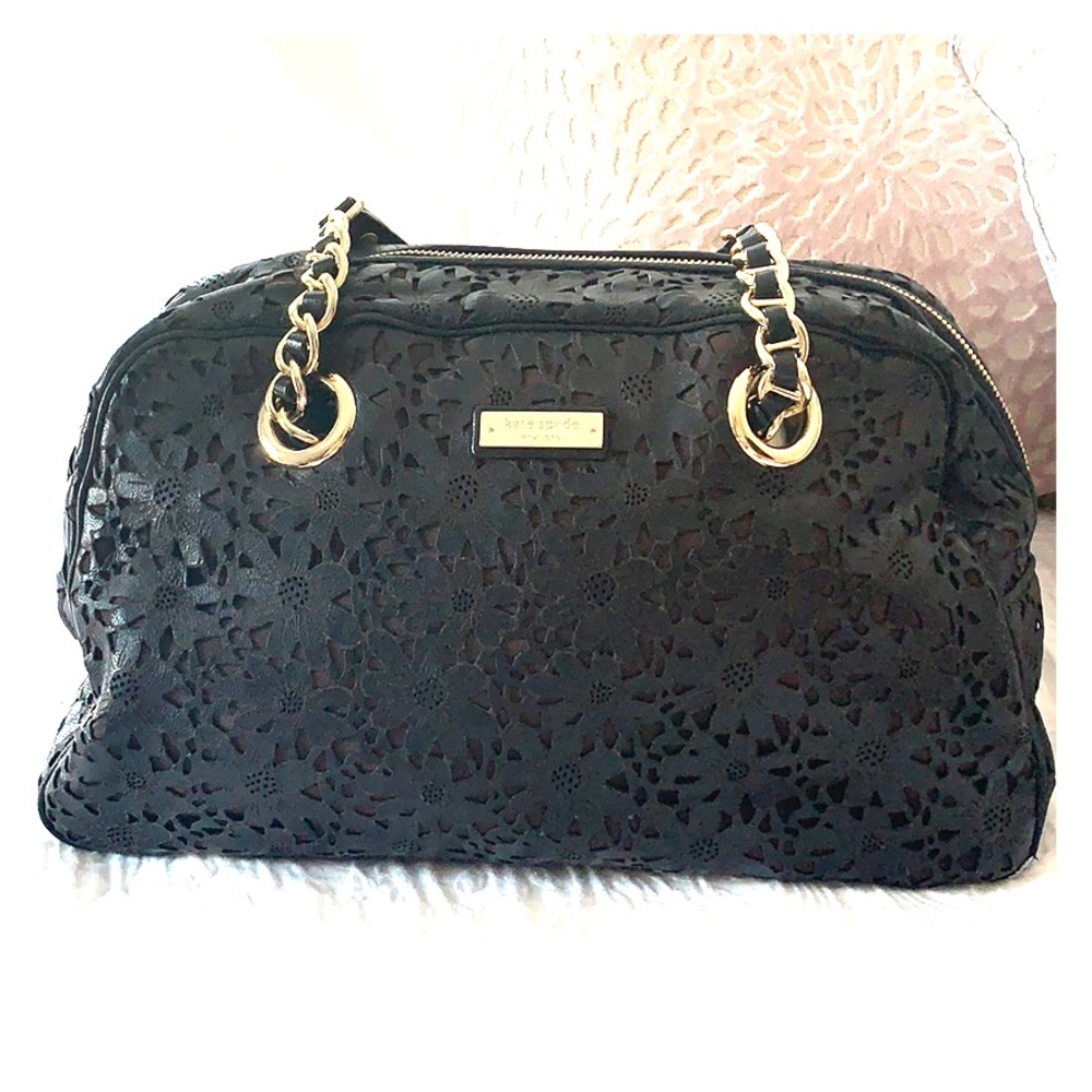 Kate Spade Black Leather Bowler Bag - Authentic